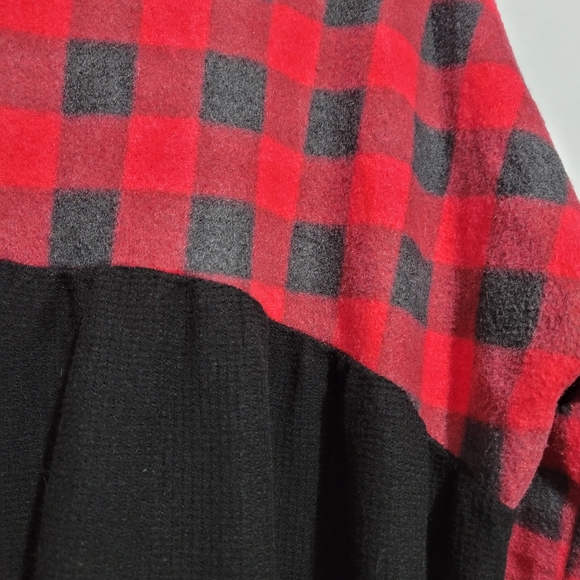 ces femme long sleeve buffalo check waffle thermal flowly bottom hem - Picture 5 of 14